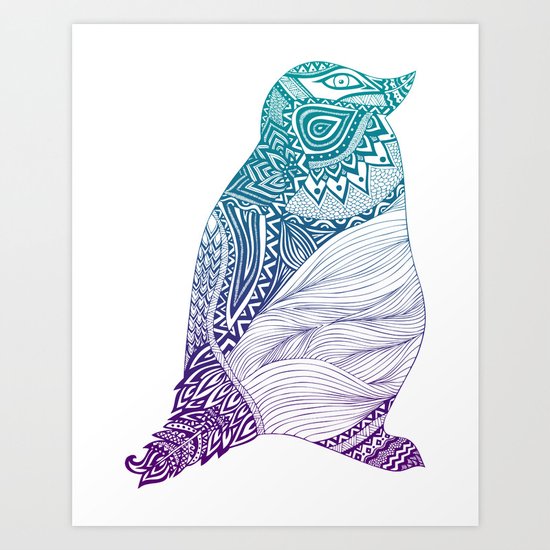 Duotone Penguin Art Print