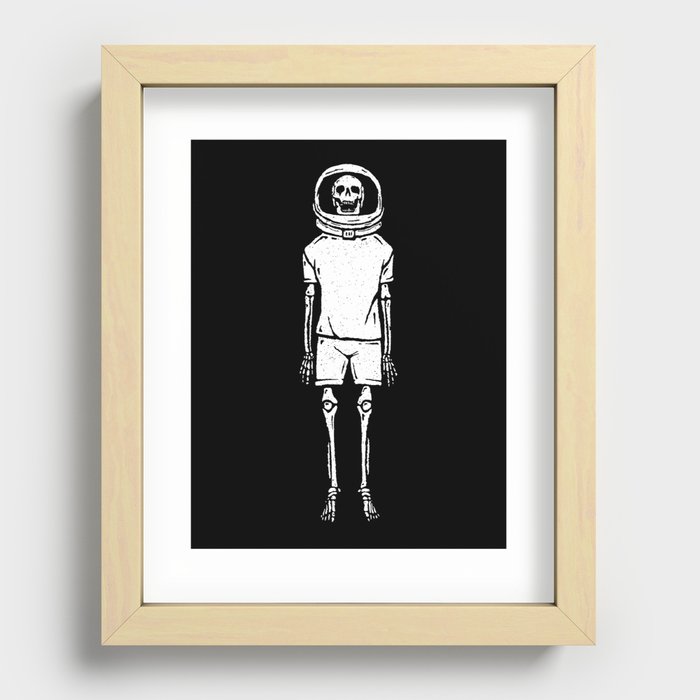 Skeleton want to be Asronaut Recessed Framed Print