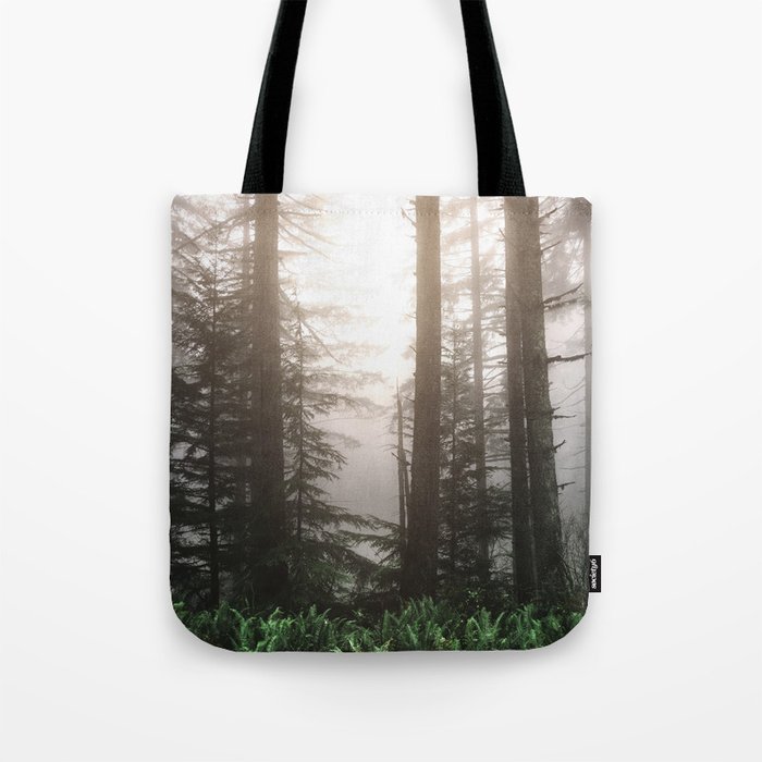 Pacific Northwest Forest Fog Adventures Tote Bag