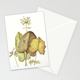 Leaves and Small Flowers Stationery Cards