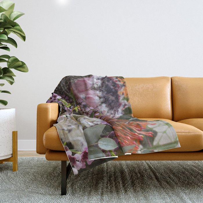Protea arrangement Throw Blanket