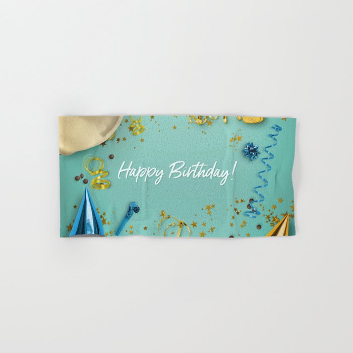 Happy Birthday Party Scene Layflat Hand & Bath Towel