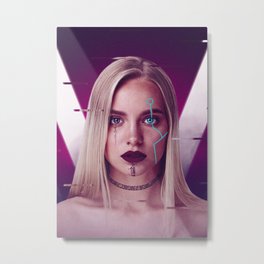 2044 Metal Print | Purple, Blonde, Digital, Futuristic, Girl, Graphicdesign, Cyberpunk, Woman 