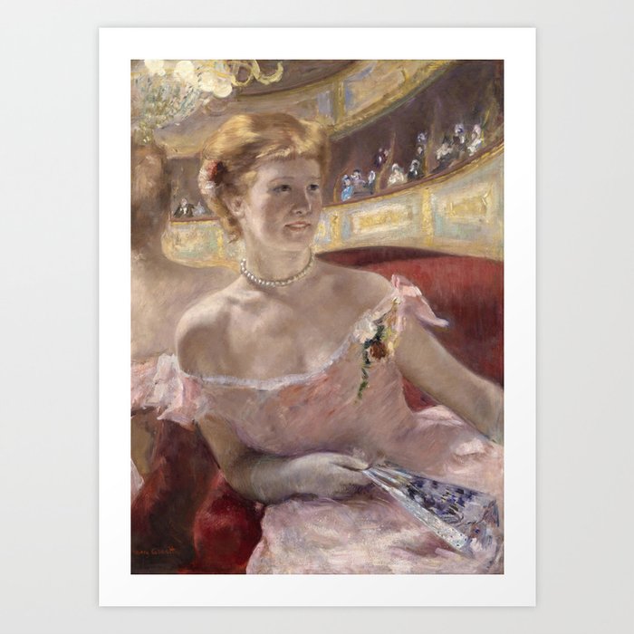 Mary Cassatt Woman with a Pearl Necklace in a Loge (Dans la Loge) Art