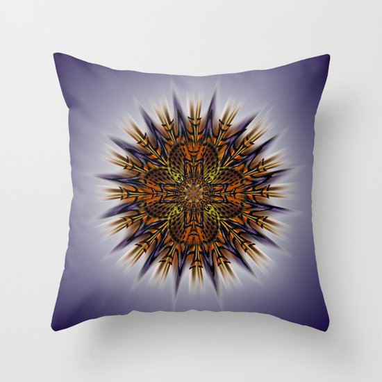 Hieroglyph Moth Mandala Throw Pillow