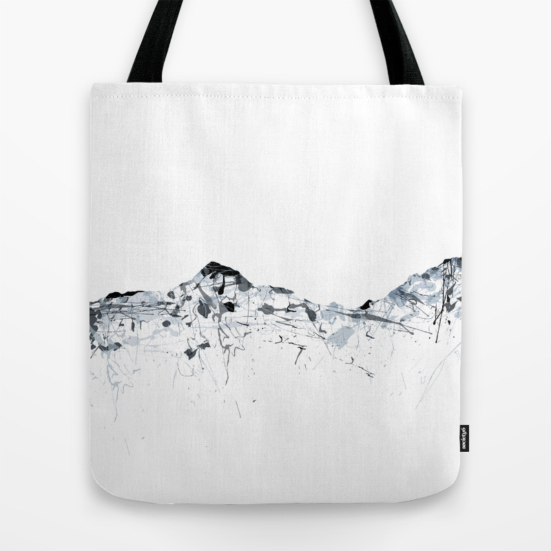 Eiger Monch Jungfrau Mountainsplash Grey Tote Bag By