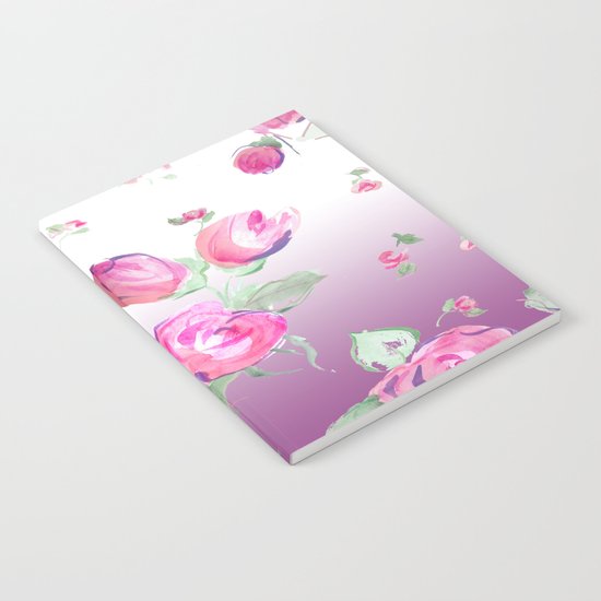 watercolor rose buds Notebook