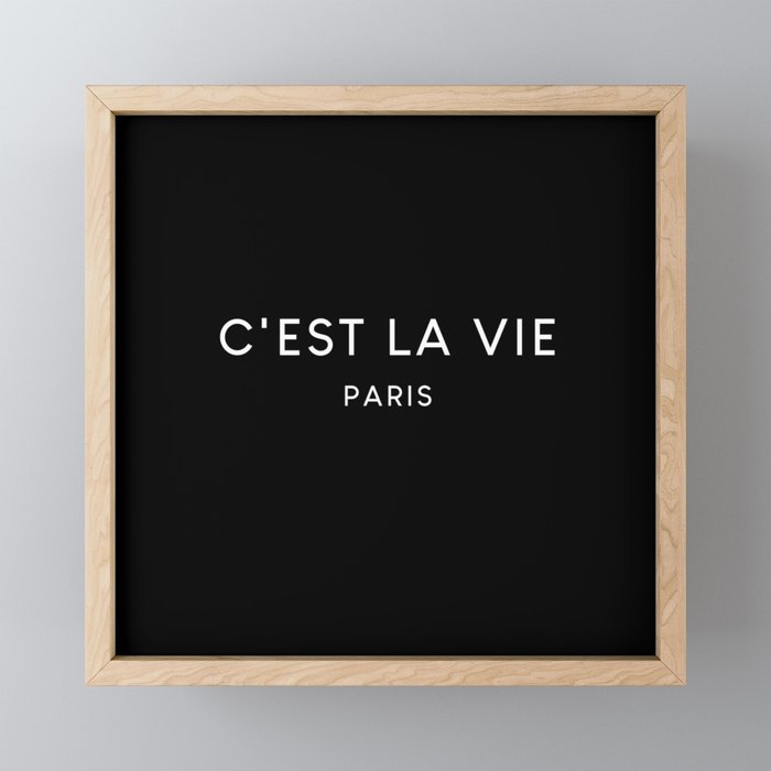 C'est La Vie Black French Fashion Quote Framed Mini Art Print