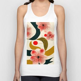 Abstract Floral Pattern in Japanese Style Illustration III Unisex Tank Top