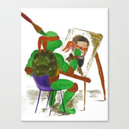 Michelangelo The Ninja Turtle Painting Michelangelo The Artist Canvas Print By Iseeyou Society6