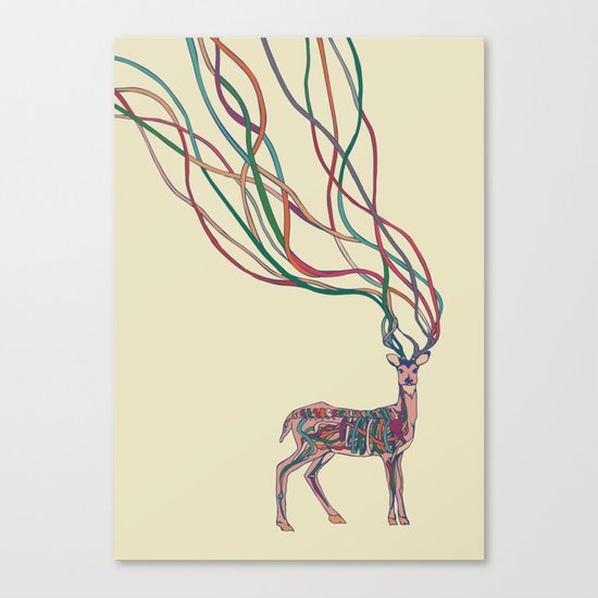 Deer Ribbons Canvas Print
