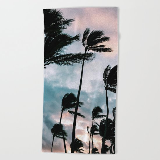 Palm trees, Bavaro beach Beach Towel