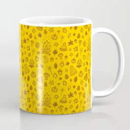 Autumn Doodles Coffee Mug | Acorns, Drawing, Bonfirenight, Pattern, Fall, Pumpkins, Leaves, Halloween, Winter, Sparkles 
