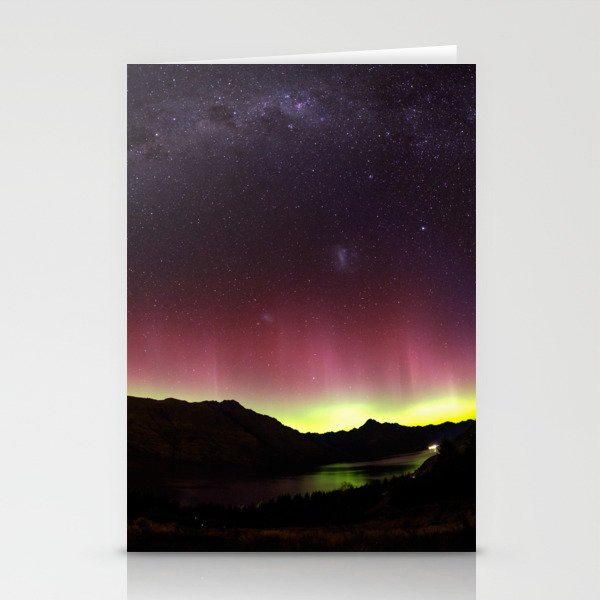 Southern Lights | Aurora Australis | Milky Way Galaxy | Queenstown New Zealand | Northern lights Stationery Cards