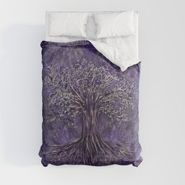 Tree of life -Yggdrasil Amethyst and silver Comforter