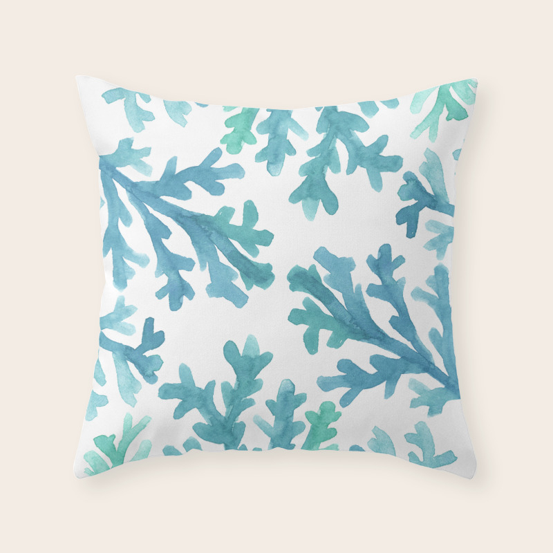 Blue Ombre Coral Throw Pillow By Hellomonday Society6