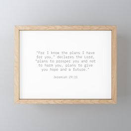 Jeremiah 29:11 Typewriter Font Framed Mini Art Print