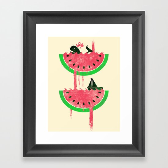 Watermelon falls Final Framed Art Print