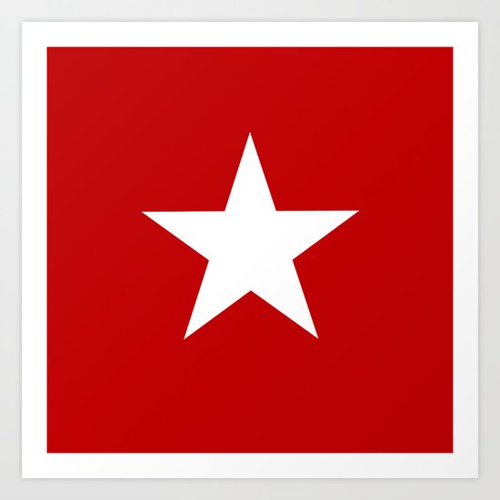 White Star On Red Background Art Print By Reshataliyev Society6