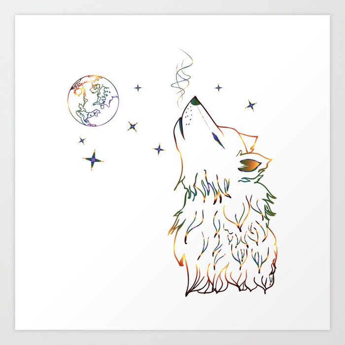 Download Wolf Howling At Moon Sketch Images