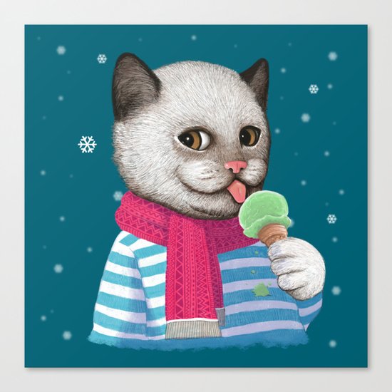 Ice cream & Snow Canvas Print