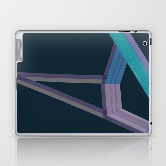 Flow No.1 (Midnight Sky) Mid century modern, minimal, collage art, blue, purple, turquoise Laptop & iPad Skin