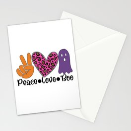 Peace Love Boo Stationery Card