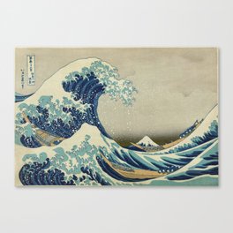 Great Wave Off Kanagawa (Kanagawa oki nami-ura or 神奈川沖浪裏) Canvas Print