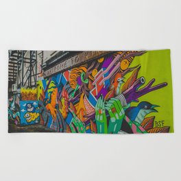 London graffiti art Beach Towel
