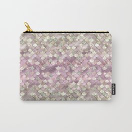 Pink Mermaid Pattern Metallic Glitter Carry-All Pouch