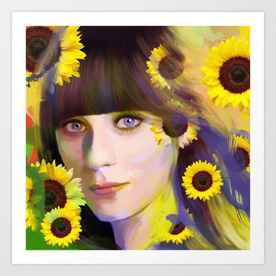 Zooey Deschanel Art Print