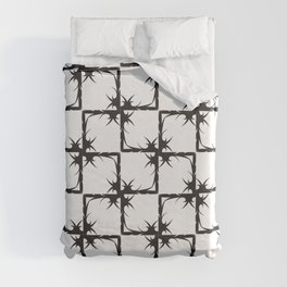 Black and white sharp spiky squares. Duvet Cover