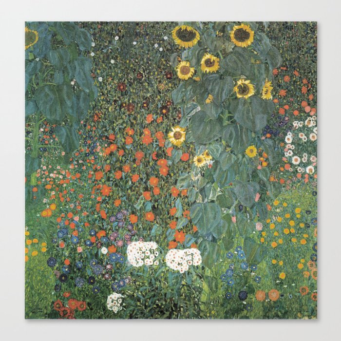 Gustav Klimt - Farm Garden with Sunflowers Canvas Print