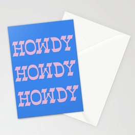 Howdy Howdy! Pink and Blue Stationery Card