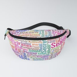 Question Learn Message Pattern Text Word Cloud Fanny Pack
