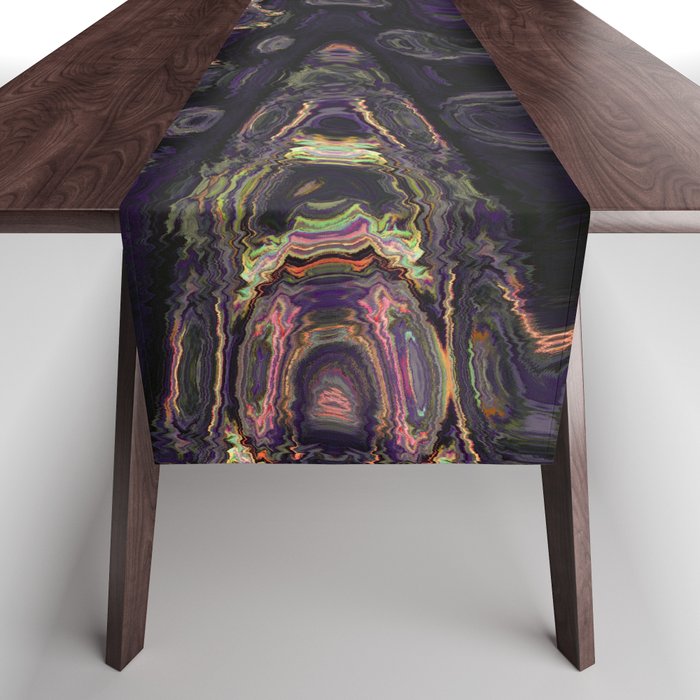 Surreal Dark Tones Abstract Artwork Table Runner