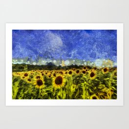 Summer Sunflowers Van Gogh Art Print