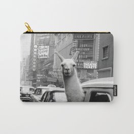 Llama Riding In Taxi Carry-All Pouch