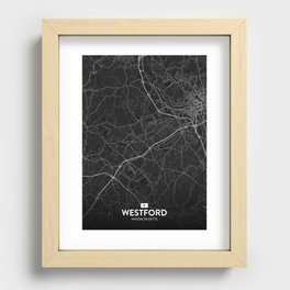 Westford, Massachusetts, United States - Dark City Map Recessed Framed Print