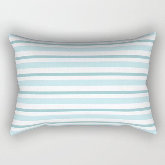 Stripes Lines horizontal - different colors of blue aqua #Society6 Rectangular Pillow
