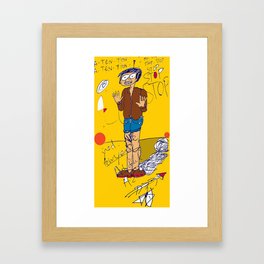 PANIC - yellow Framed Art Print