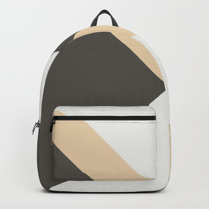 Brown White Tan Solid Color Abstract Pattern 2021 Color of the Year Urbane Bronze and Accent Shades Backpack