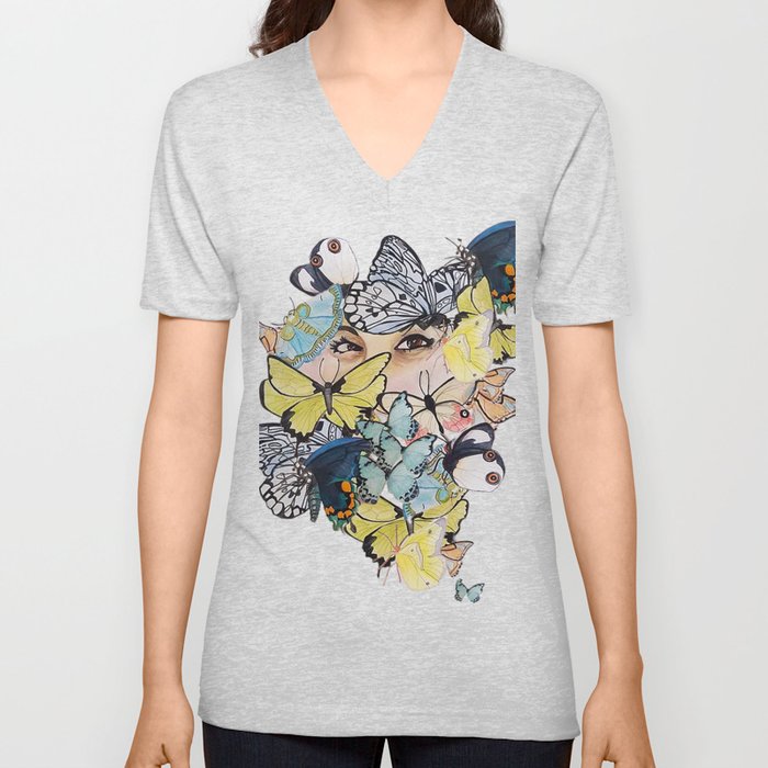 Butterfly Visions V Neck T Shirt