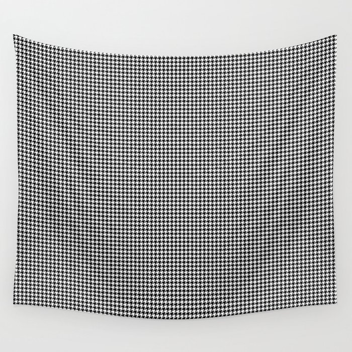 Classic Black and White Houndstooth Wall Tapestry