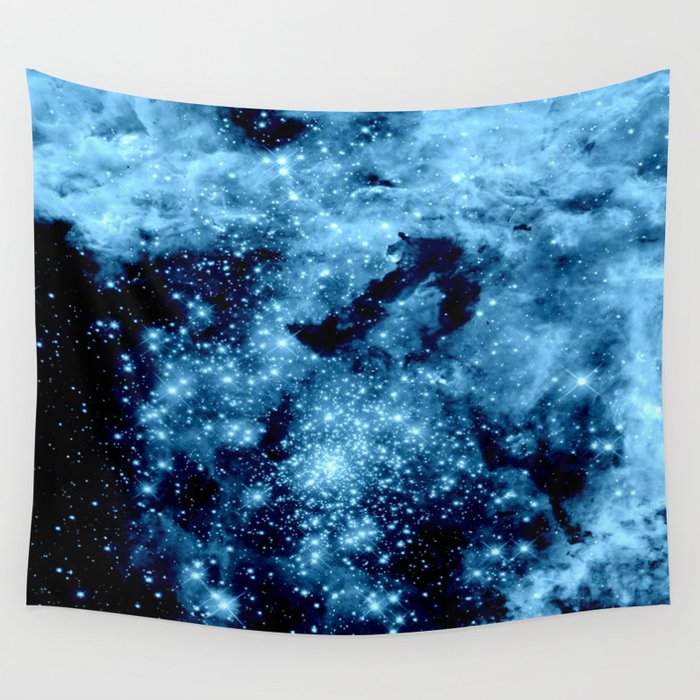 Blue Galaxy Nebula Wall Tapestry