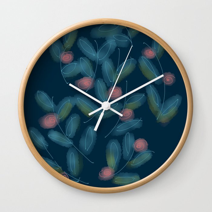 Cipa Pattern Flower Decoration Wall Clock