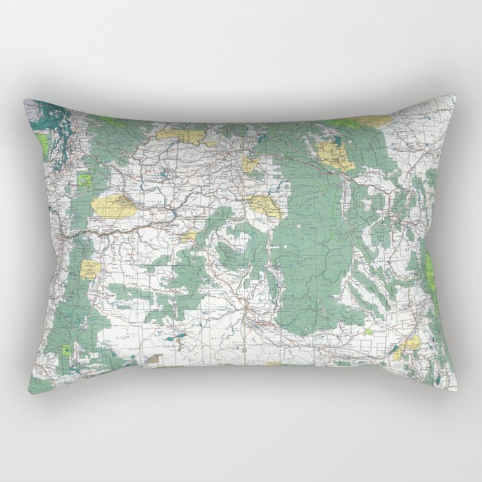 Pacific Northwest Map Rectangular Pillow