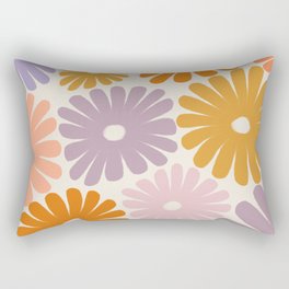 Colorful Flower Retro Rectangular Pillow | Digital, Flowerretro, Bohoretro, Matisse, Flowermatisse, Flowerpower, Flowerboho, Colorfulflower, Retrocolorful, Pattern 
