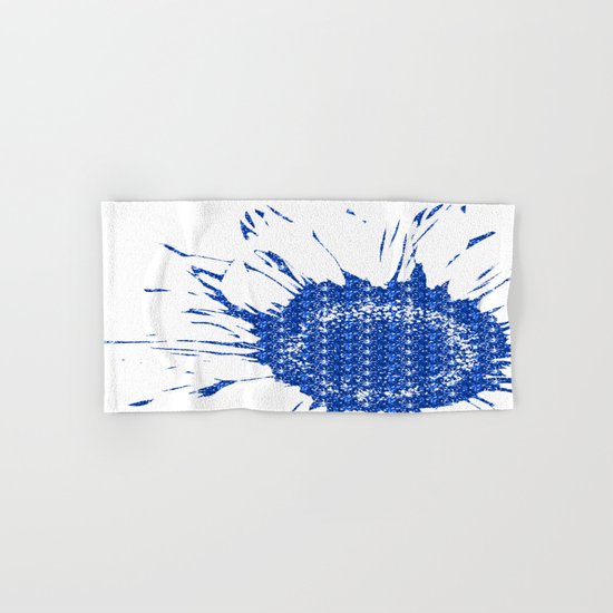 Sparkley Blue Flower Hand & Bath Towel