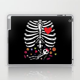 Cute Halloween Pregnancy Skeleton Baby Girl Laptop Skin